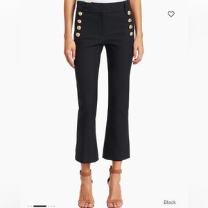 Derek Lam Black Flare Pants with Gold Buttons